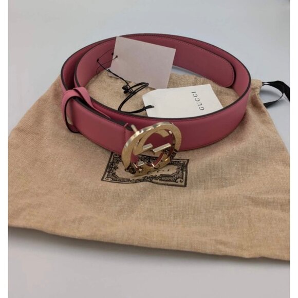 Gucci Women’s Moon Calfskin Interlocking GG Belt Glossy Pink 80cm 546386 main image 10